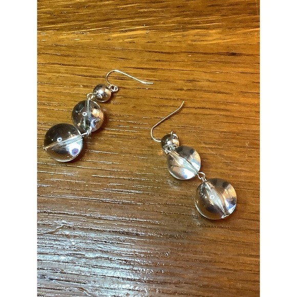 Lucite with Silver Dangle Earrings - Picture 2 of 3
